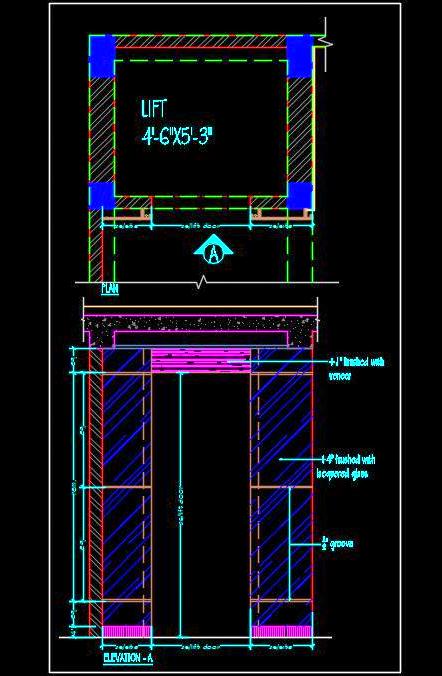 Guest Lift Wall Cladding Free Autocad Design